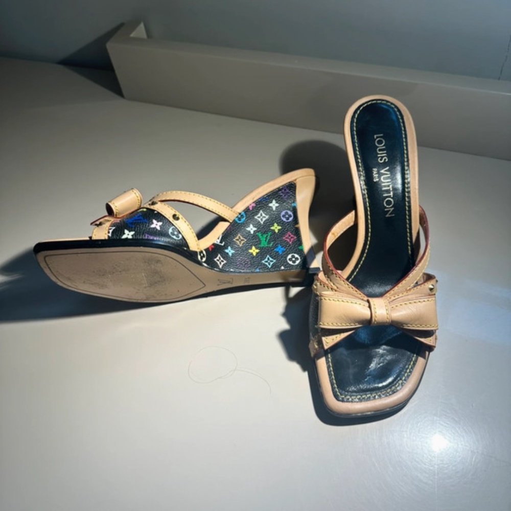 Louis Vuitton Takashi Murakami Multicolor Wedges 38.5